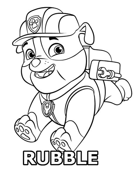 Rubble coloring page Paw Patrol