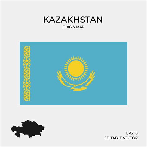 kazakhstan flag and map 2046088 Vector Art at Vecteezy