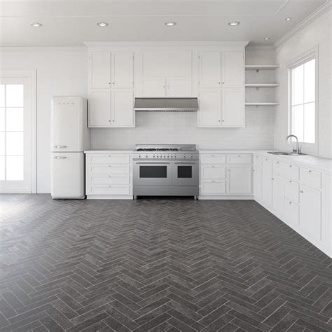 FAUS Stone Effects 8mm Grey Herringbone Ultra Matt Waterproof Laminate ...