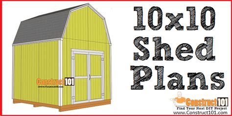 10x10 Shed Plans - Gambrel Shed - PDF Download - Construct101