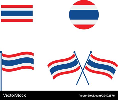 Thailand flag icon Royalty Free Vector Image - VectorStock