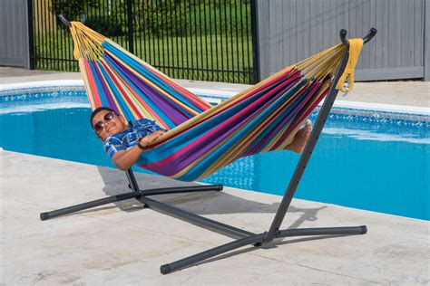 Vivere Double Hammock with Stand Combo, Tropical – Deal – BrickSeek