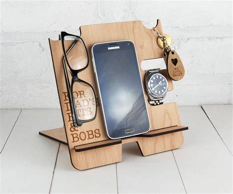 Personalised Docking Station Multi Item Storage Electronic Stand Wooden ...