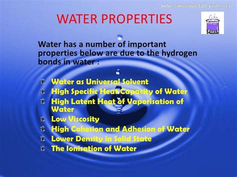 Water properties