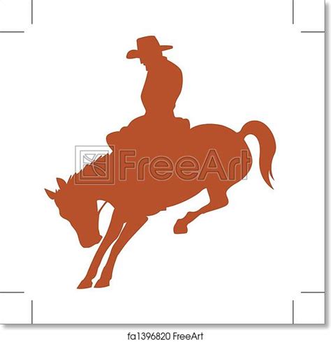 Cowboy Rodeo Rider Silhouette Picture In Black Vinyl - Cow Boy - Clip ...