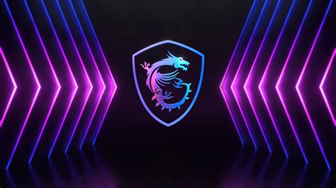 MSi Logo Neon Background 4K #1141i Wallpaper PC Desktop