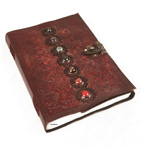 Large Leather Journal With Lock Spell Book Journal Embossed - Etsy