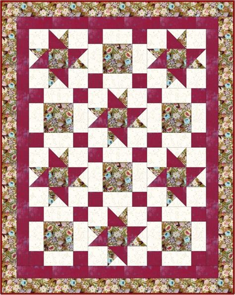 Free 3 Yard Quilt Pattern: Twin Star | Patchwork quilt patterns, Lap ...