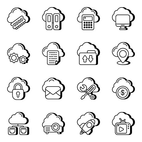 Pack of Cloud Computing Linear Icons 33234071 Vector Art at Vecteezy