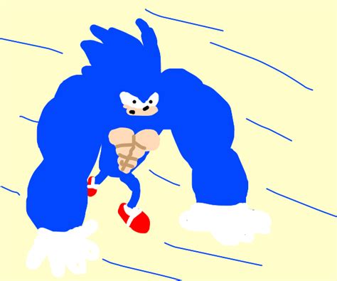 Buff Sonic the Hedgehog - Drawception