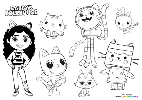 Gaby's Dollhouse - all characters - Coloring Pages for kids