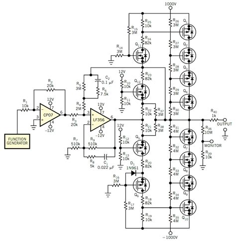 High Voltage Power Amplifier Circuit Diagram