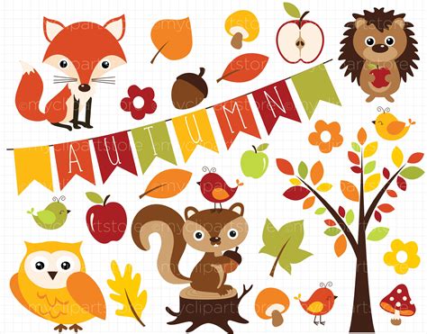 Fall Animals Autumn Clipart | Digital clip art, Clip art, Woodland critters