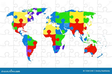 World Map Puzzle Stock Photo - Image: 13361240