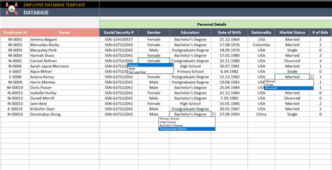 Excel Template For Employee Database