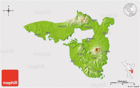 Physical 3D Map of Sorsogon, cropped outside