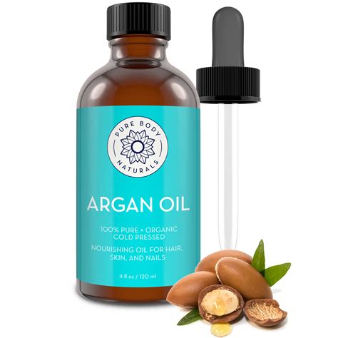 Argan Oil for Skin, Face, Hair & Nails, 4 Fl Ounce | Pure Body Naturals