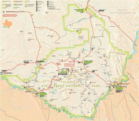 Big Bend National Park trail map - Ontheworldmap.com