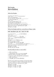 Revolution (The Beatles) - ESL worksheet by mmc1962