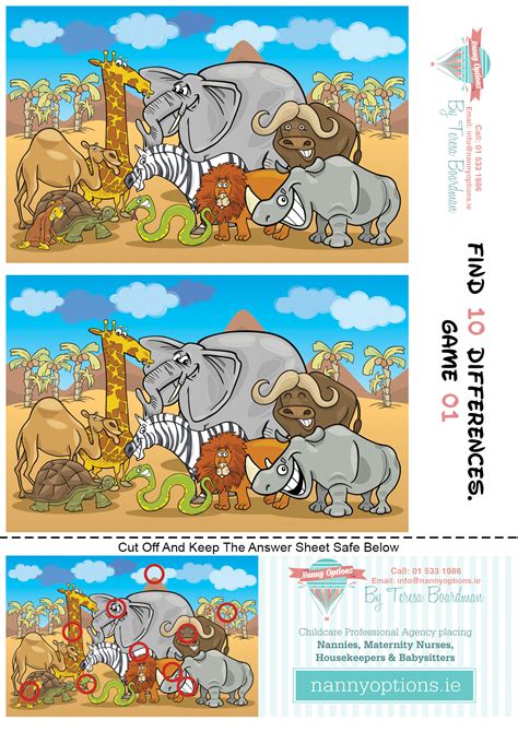 Games for Kids - Find 10 Differences - Game 1 - Nanny Options by Teresa ...