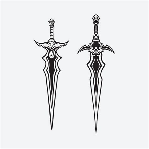 Set sword drawing 3477044 Vector Art at Vecteezy