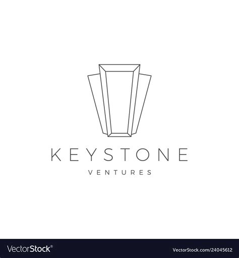 Keystone key stone logo icon line outline monoline