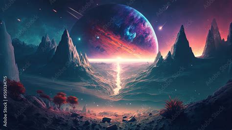 Space Galaxy Wallpaper, landscape, 4k Stock Illustration | Adobe Stock