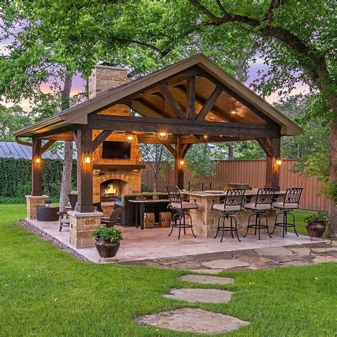 Fireplace Backyard Pavilions Ideas -homedecor_connoisseur | Patios ...