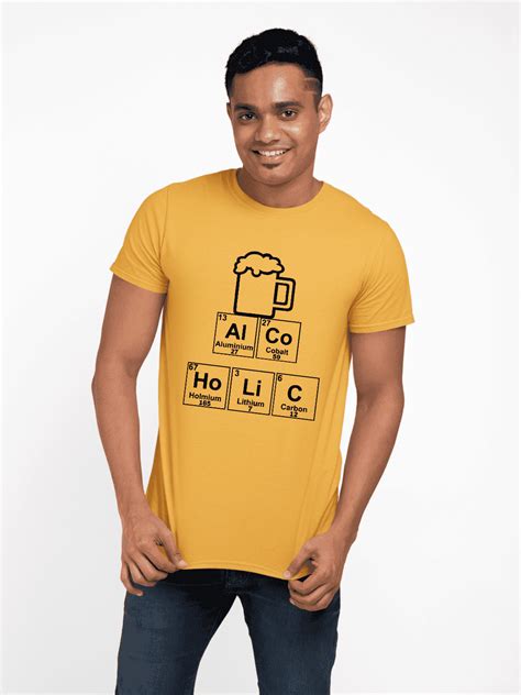 Alcoholic Printed T Shirt | Periodic Table Elements | Urban Ladka