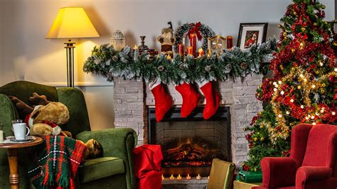 Small living room decorated for Christmas - Virtual Backgrounds