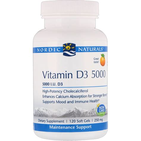 NORDIC, VITAMIN D3 5000, 120 SOFT GEL – Results Vitamin Shop