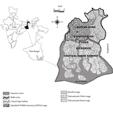 Sundarbans Tiger Reserve Area in West Bengal, India, showing the ...