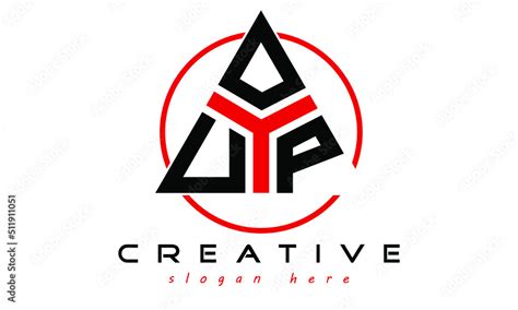 UOP three letter creative triangle shape in circle logo design vector ...