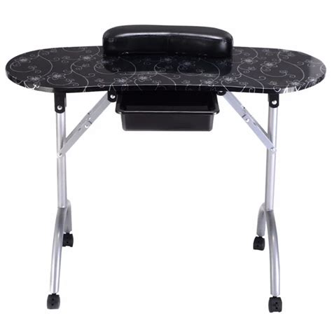 Giantex White Manicure Nail Table Portable Station Desk Spa Beauty ...