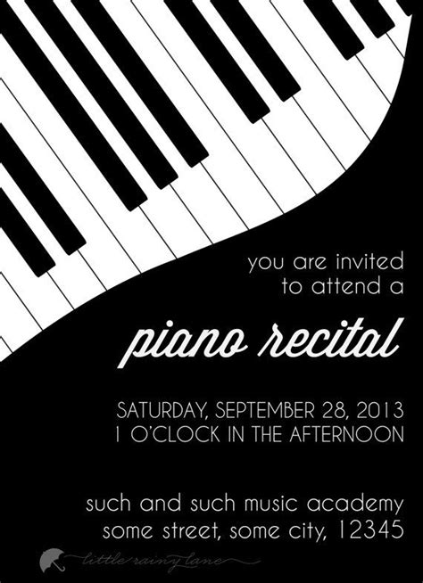 Pin on Piano Recital Invitations