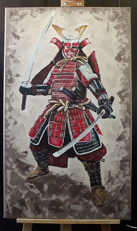 Samurai. Acrylic painting on Behance | Art painting, Acrylic painting ...