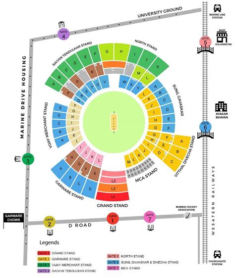 Wankhede stadium map - Wankhede stadium Mumbai map (Maharashtra - India)