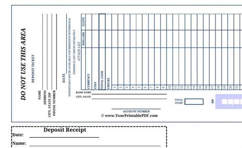 Key Bank Deposit Slip Printable