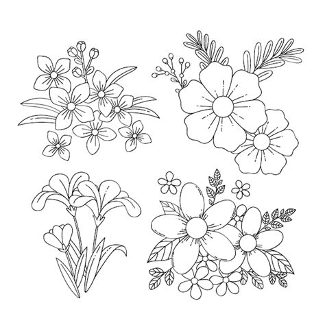 Spring Flower Outline Clip Art Free | Best Flower Site