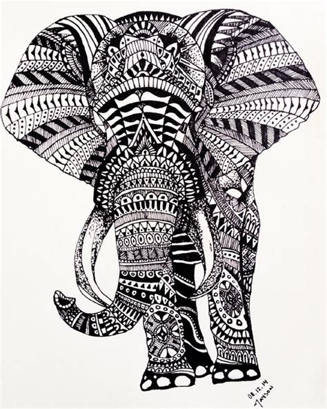 Elephant Zentangle Patterns