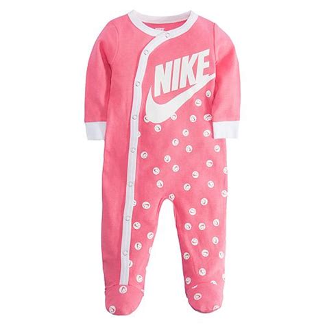 Baby Girl Nike Smiley Swoosh Footed Coverall