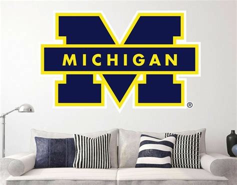 Michigan Wolverines NCAA wall decals stickers mural home decor for ...