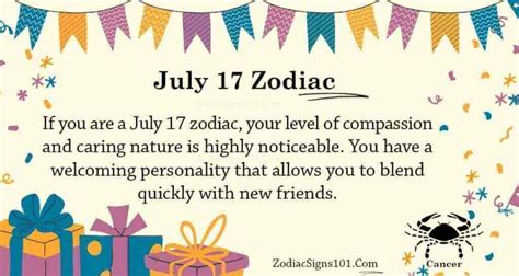 July 17 Zodiac is Cancer, Birthdays and Horoscope - ZodiacSigns101