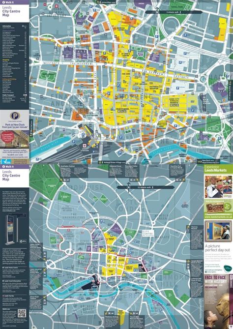 Leeds tourist map | Tourist map, Map, Leeds map