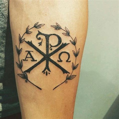 Black & White Chi Rho with Alpha + Omega // Ancient Greek Christian ...