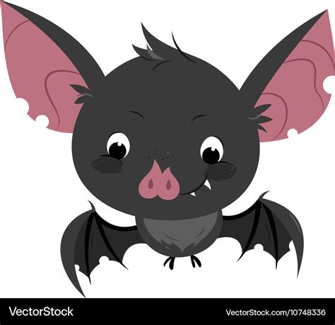 Cute cartoon bat character Royalty Free Vector Image