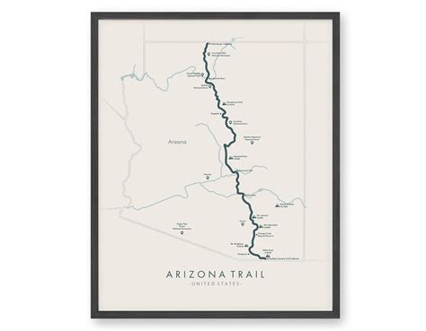 Arizona Trail Map Arizona Trail Poster Hiking USA Poster - Etsy