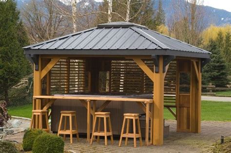 Gazebo Roof Designs | The Jacuzzi Gazebo Design Ideas Gazebo Bar, Hot ...