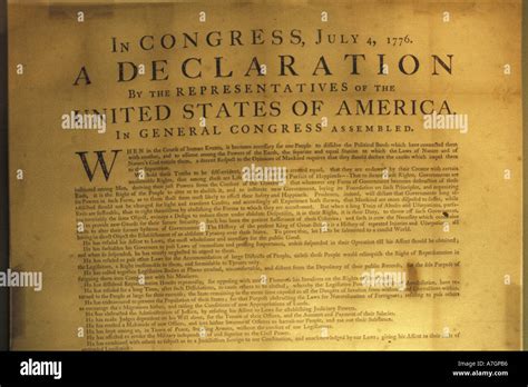 USA, Washington DC. Declaration of Independence at the National Stock ...