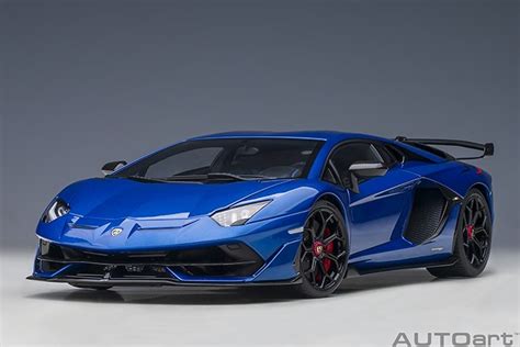 Blue Lamborghini Aventador SVJ Nethuns/Metallic Blue AUTOart 79174 ...